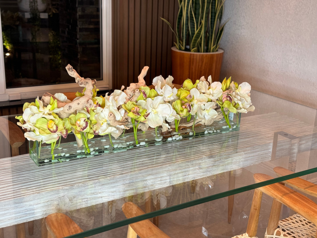 Casa Moderna with White Vandas and Green Cymbidiums