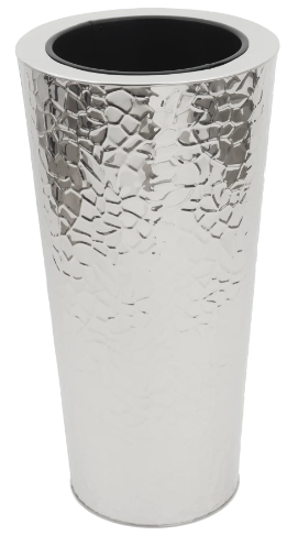 Medium Hammered Stainless Steel Floor Planter