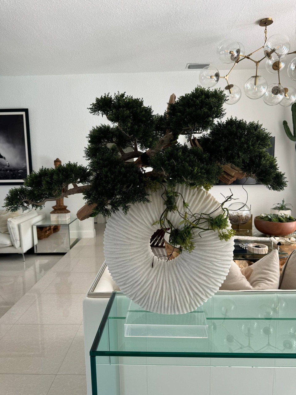 Artificial Cascade Bonsai in Eternity Vase